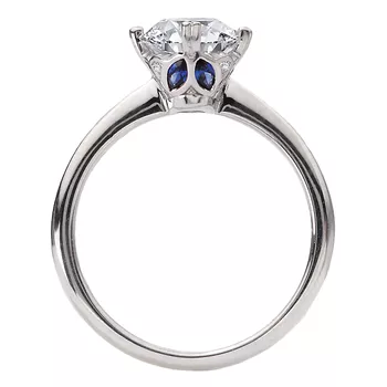 Diamond and Sapphire Gallery Semi-Mount Engagement Ring 160363-OV200SPH
