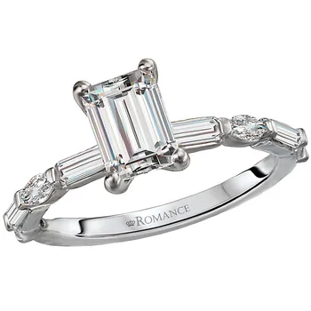 *** Lab Grown Diamond *** Semi-Mount Diamond Engagement Ring 160128-EM100LG