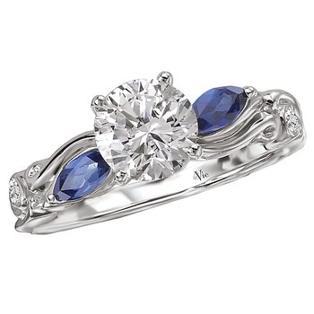Sapphire and Diamond Semi-Mount Ring 115148-S