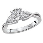 LaVie 3 Stone Semi-Mount Diamond Ring 115480-RD075
