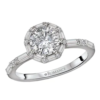 Diamond Semi-Mount Halo Engagment Ring 160179-RD100