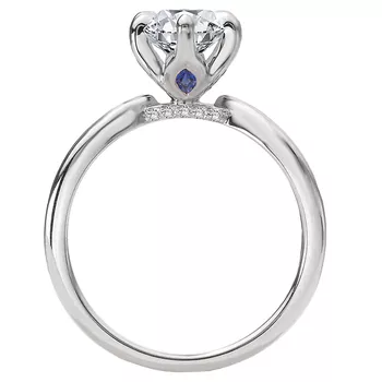 Diamond and Sapphire Accented Semi-Mount Engagement Ring 160371-MQ200