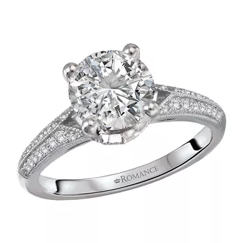 Art Deco Crown Diamond Engagement Ring 160324-RD150