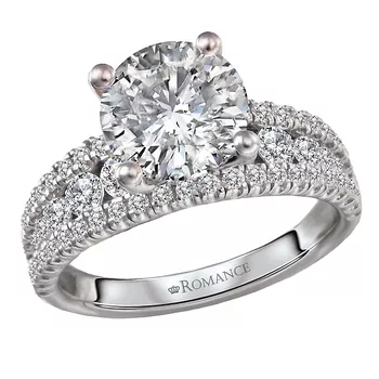 Split Row Semi-Mount Lab Grown Diamond Engagement Ring 160267-RD200LG