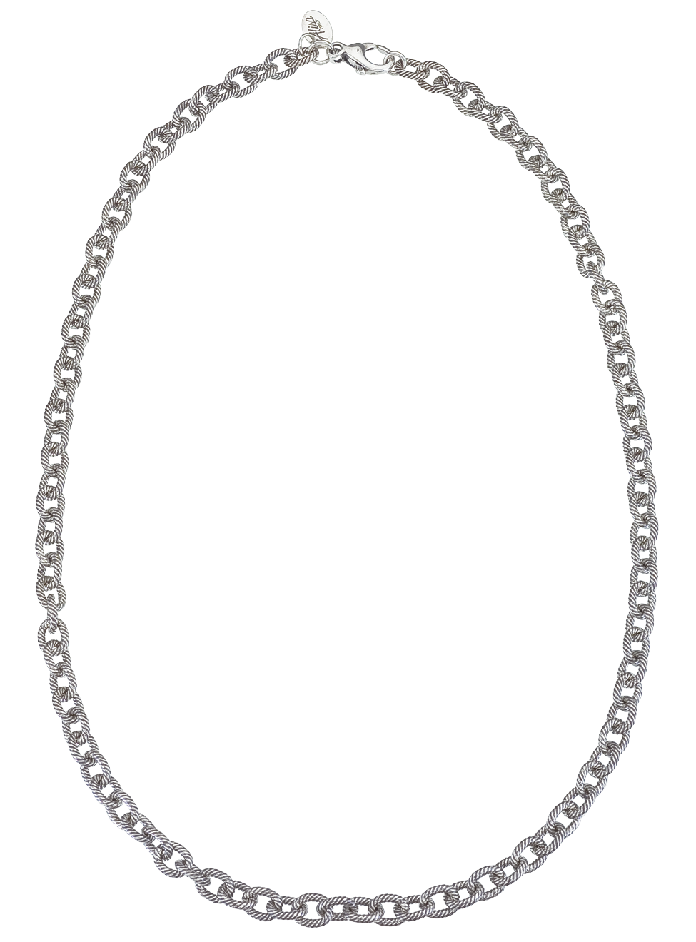 Sterling Fluted Rollo Chain, 18", Rhodium Finish