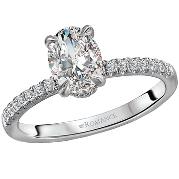 *** Lab Grown Diamond *** Classic Diamond Semi-Mount Engagement Ring 160114-OV100LG