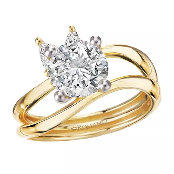Waved Split Shank Diamond Engagement Ring 160333-RD150Y