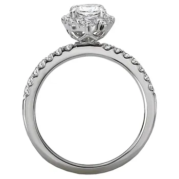 *** Lab Grown Diamond *** Halo Semi-Mount Diamond Ring 119208-MO100KLG