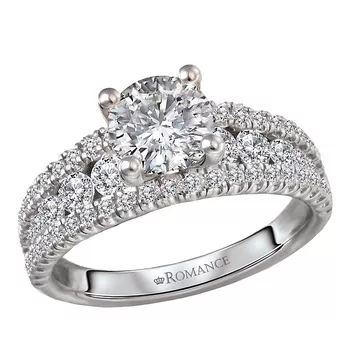 Split Row Semi-Mount Lab Grown Diamond Engagement Ring 160267-RD100LG