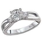 LaVie 3 Stone Semi-Mount Diamond Ring 115462-RD075