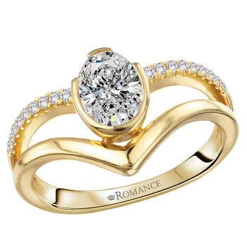 Split Shank Semi-Mount Diamond Engagement Ring 160312-OV100Y