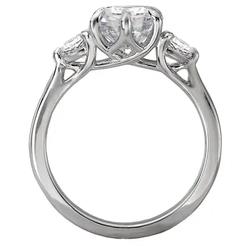 3 Stone Semi-Mount Diamond Ring 119231-RD150K