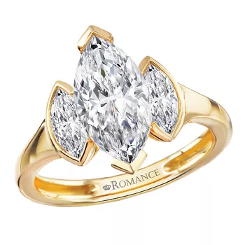 Three Marquise Stone Semi-Mount Diamond Ring 160368-MQ200Y