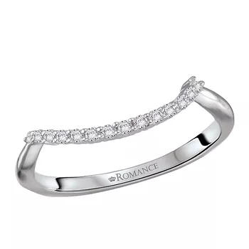 Curved Front Diamond Wedding Band 160302-100W