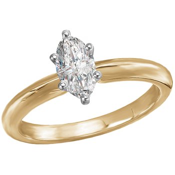 Solitaire Semi-Mount Diamond Engagement Ring 114006-MQ050TYS