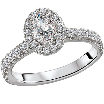Halo Diamond Engagement Ring 116142-OVC