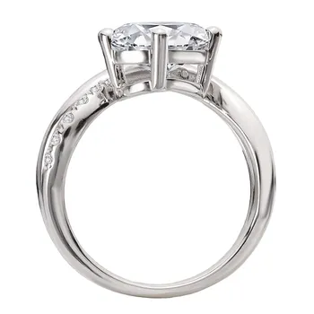 Semi-Mount Diamond Wave Shank Engagement Ring 160288-OV200