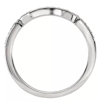 Classic Diamond Wedding Band with Milgrain Design 160354-W