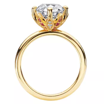 Semi-Mount Diamond Engagement Ring with Diamond and Pink Sapphires Accents 160356-OV300PSPY