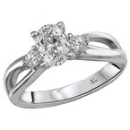 LaVie 3 Stone Semi-Mount Diamond Ring 115462-OV075
