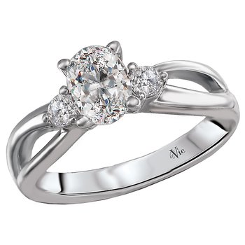3 Stone Semi-Mount Diamond Ring 115462-OV075