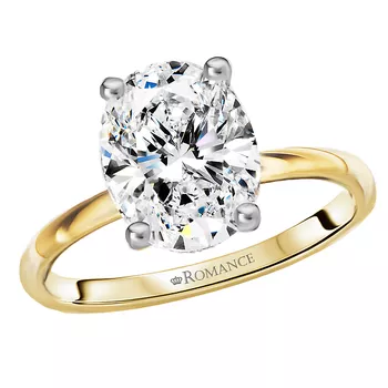 Diamond Hidden Halo Two-Tone Engagement Ring 160151-OV300TT