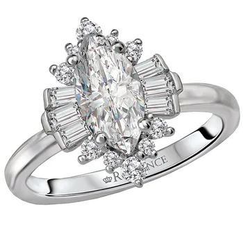 Halo Semi-Mount Diamond Ring 160046-MQ100