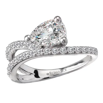 Semi-Mount Diamond Wave Band Engagement Ring 160274-PS100