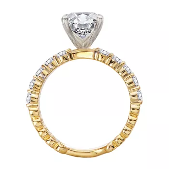 Triple Row Band Semi-Mount Lab Grown Diamond Engagement Ring 160314-OV300YLG