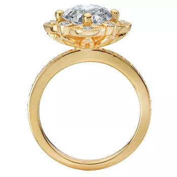 Flower Styled Semi-Mount Engagment Ring 160313-RD200Y