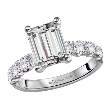 Diamond Band Semi-Mount Engagement Ring 160361-EM300