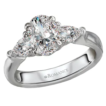 3 Stone Semi-Mount Diamond Ring 160048-OV100