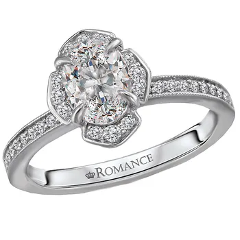 Halo Semi-Mount Diamond Ring 119189-OV100K