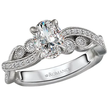 Diamond Semi-mount Engagement Ring 160073-OV100