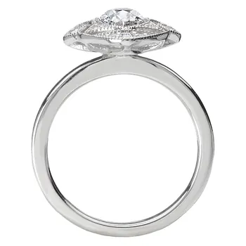 Semi-Mount Oval Disc Designed Engagement Ring 160295-MQ100