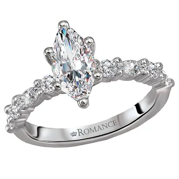 *** Lab Grown Diamond *** Classic Semi-Mount Diamond Ring 160052-MQ100LG