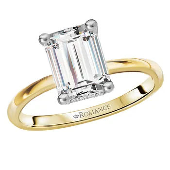 Diamond Hidden Halo Two-Tone Engagement Ring 160151-EM300TT