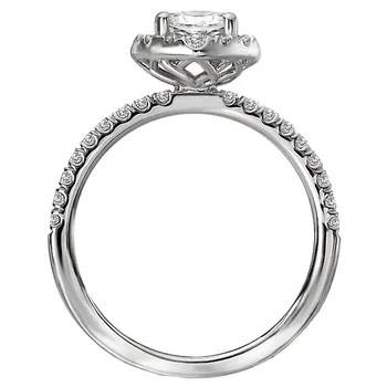 Diamond Halo Semi-Mount Engagement Ring 160175-OV100