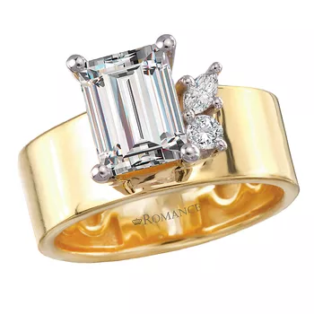 Bold Shank Semi-Mount Diamond Engagement Ring 160293-EM200Y
