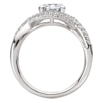 Semi-Mount Split Curved Shank Engagement Ring 160289-RD100