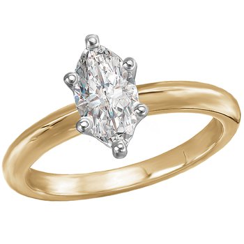 Solitaire Semi-Mount Diamond Engagement Ring 114006-MQ100TYS