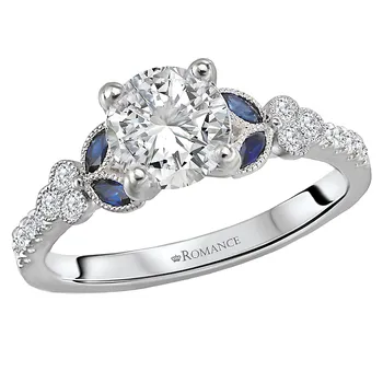Sapphire and Diamond Semi-Mount Engagement Ring 160056-RD100