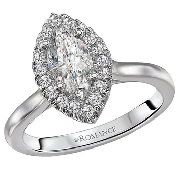 Halo Semi-Mount Diamond Ring 119155-MQ100K