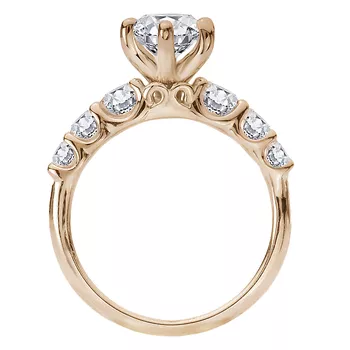 Semi-Mount Graduated Diamond Engagement Ring 160362-MQ200Y
