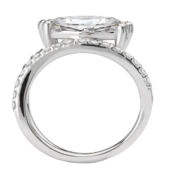 Semi-Mount Diamond Wave Shank Engagement Ring 160274-MQ200