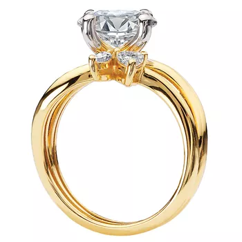 Waved Split Shank Diamond Engagement Ring 160333-OV150Y