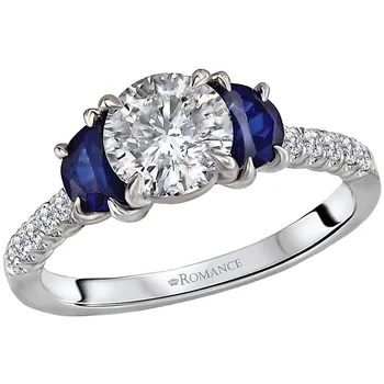 Sapphire and Diamond Semi-Mount Ring 160115-RD100