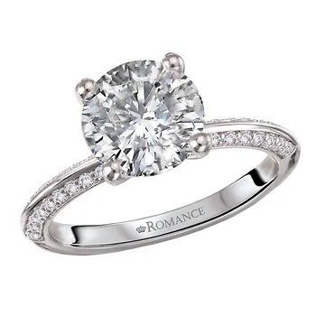 Knife Edge Banded Semi-Mount Diamond Engagement Ring 160305-RD200