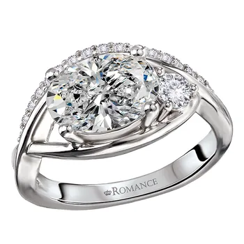 Diamond Wave Designed Semi-Mount Engagement Ring 160302-OV200
