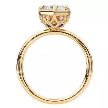 Diamond and Sapphire/Blue Diamond Accented Semi-Mount Engagement Ring 160364-MQ200SPHY